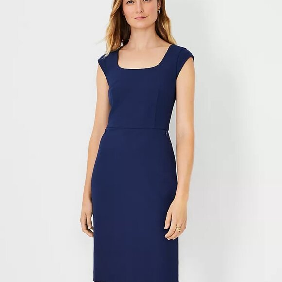 Ann Taylor Suiting Midi Dress - Scoop Neck, Stretch - Picture 6 of 6